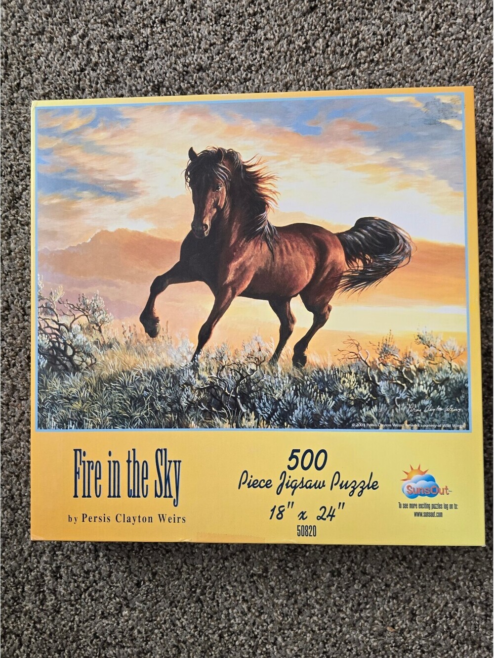 SunsOut Fire in the Sky 500 Piece Jigsaw Puzzle Patrick Sullivan Complete